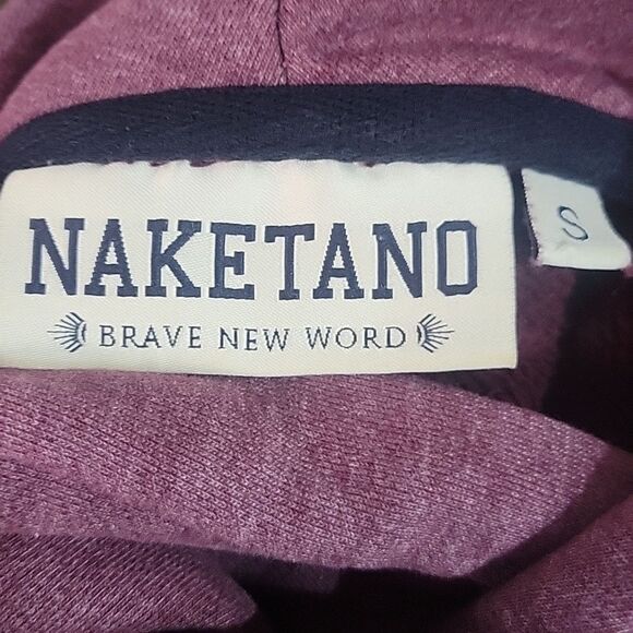 Naketano Mauve Hoodie with Rope Drawstrings, Size S - Picture 6 of 8
